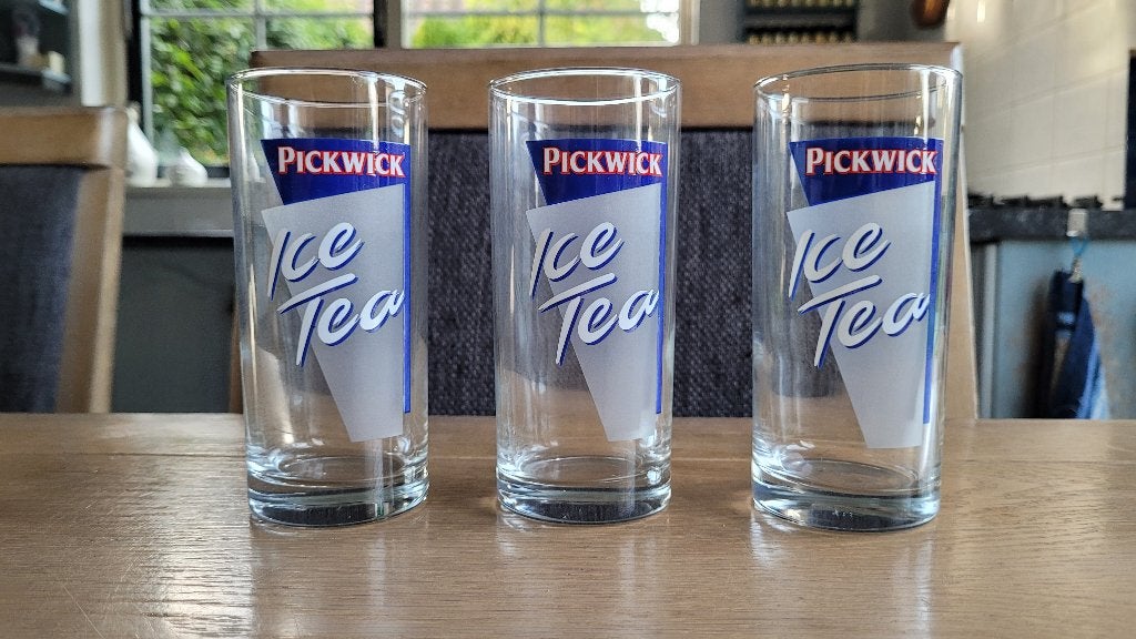 Pickwick Ice Tea glazen, Ophalen, Zo goed als nieuw, Frisdrankglas