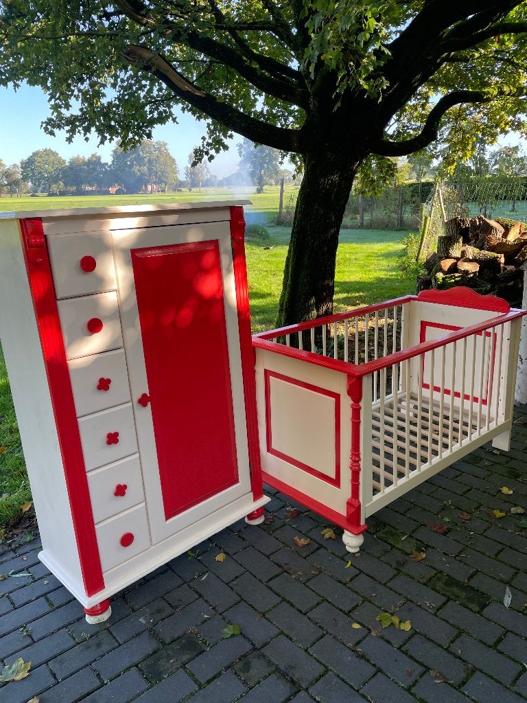 Kinderledikant en meidenkastje, Kinderen en Baby's, Ophalen, Gebruikt, Ledikant