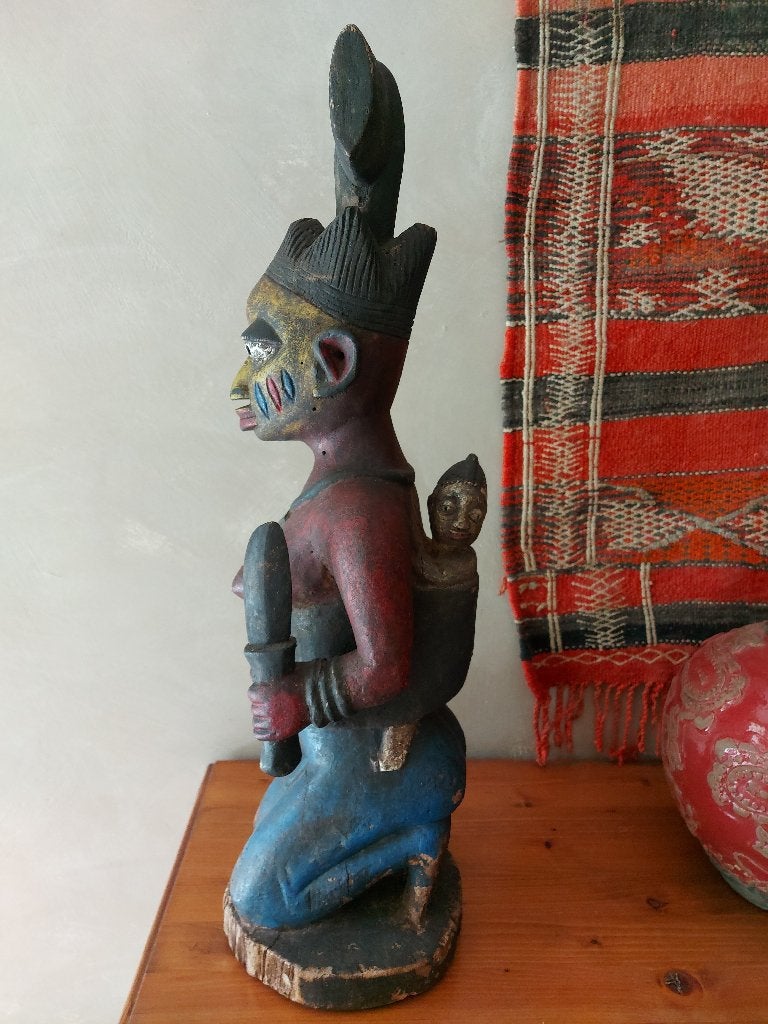 Yoruba beeld uit Nigeria - uniek stuk, Verzenden, Hout