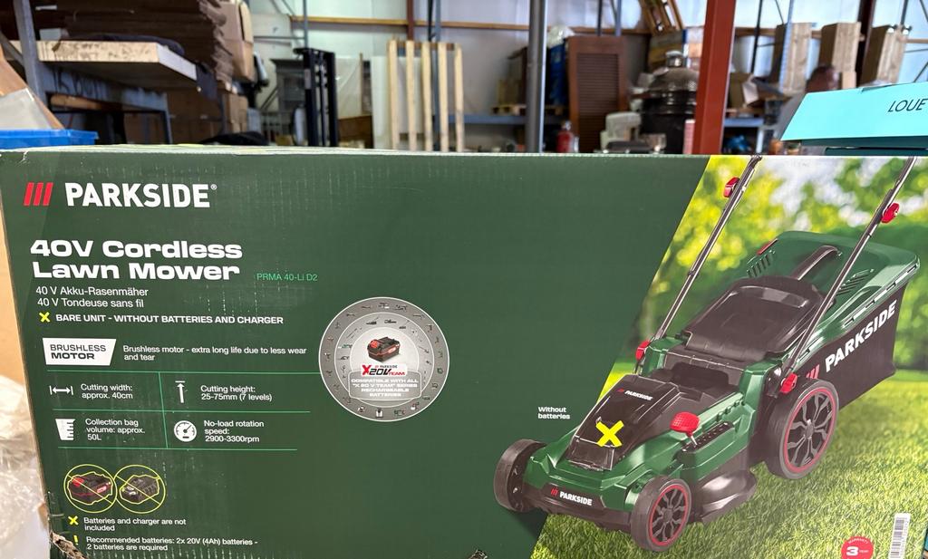 Parkside 40V Accu Grasmaaier, Tuin en Terras, Ophalen, Accu-grasmaaier, Nieuw, Opvangzak