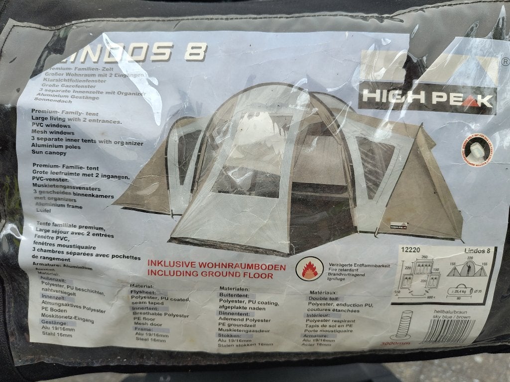 Highpeak Lindos 8 tent, Caravans en Kamperen, Tenten, Ophalen, Gebruikt, Meer dan 6