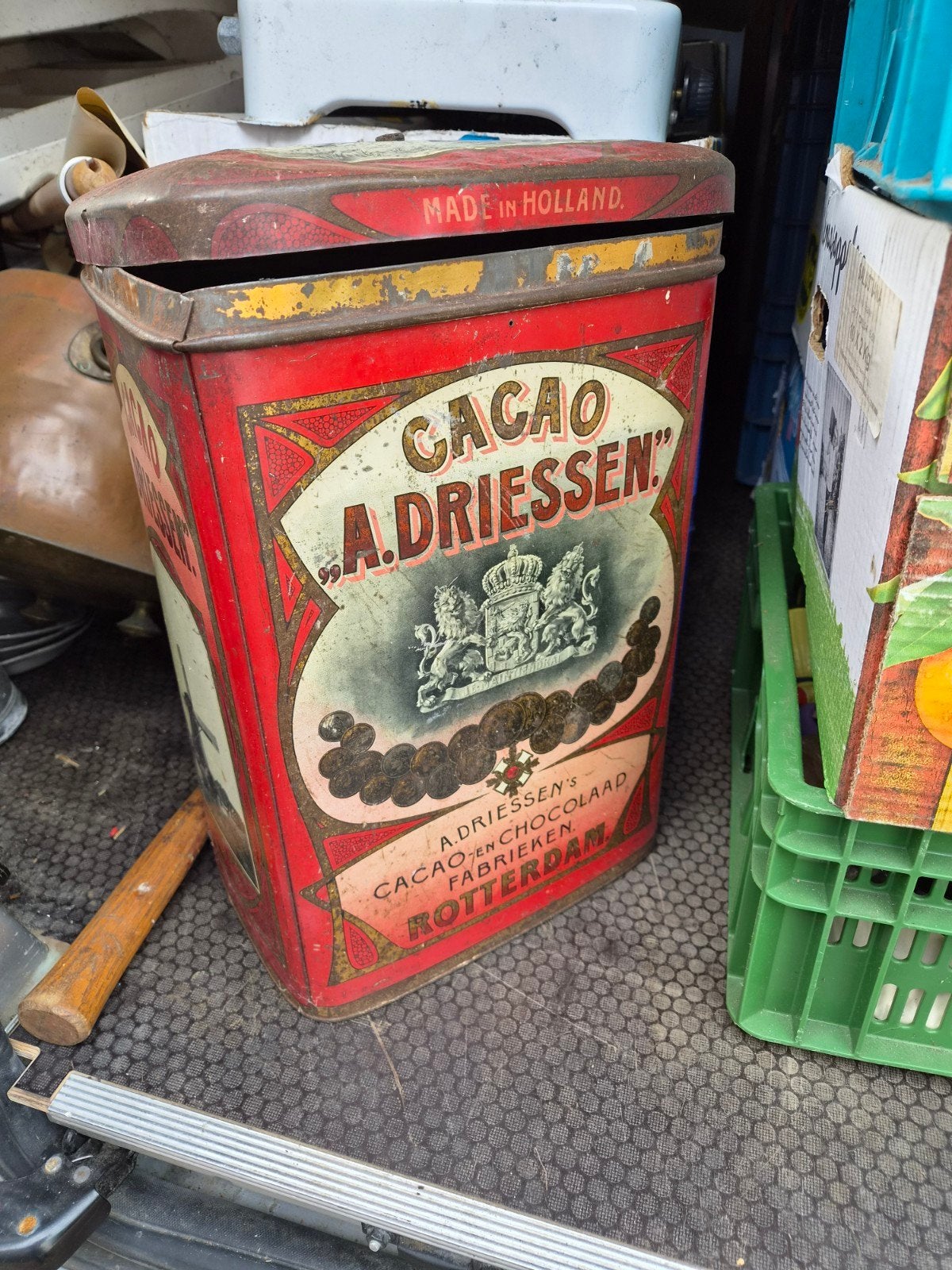 groot A. Driessen Cacao Winkelblik voor 12,5 kg., Ophalen of Verzenden, Gebruikt, Overige