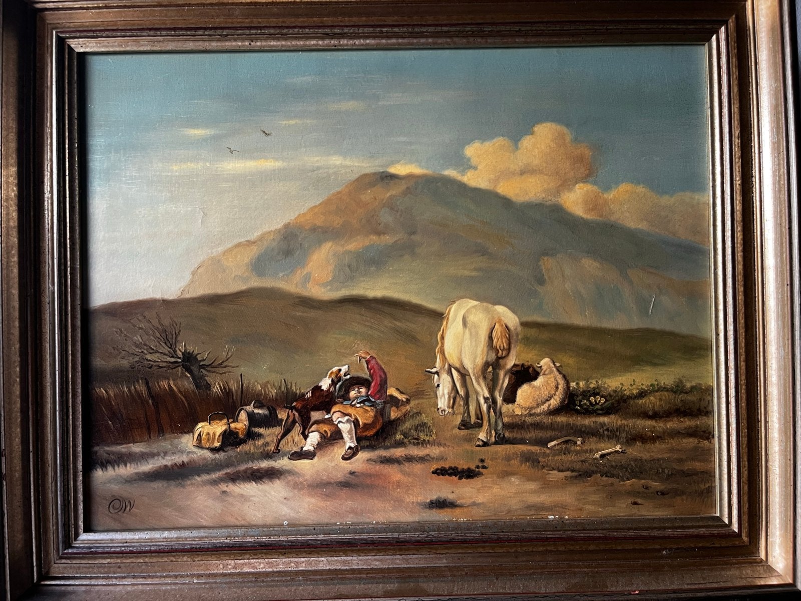 Karel Dujardin Italiaans Landschap Herder paard Hond, Antiek en Kunst, Kunst | Schilderijen | Klassiek, Ophalen of Verzenden, Landschap