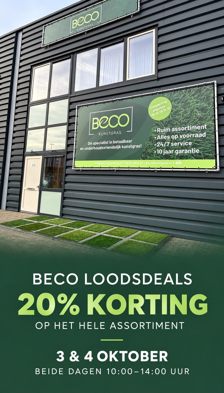 STUNT WEEKEND 3 en 4 OKTOBER 20% KORTING OP HET ASSORTIMENT, Ophalen, Nieuw, 20 m² of meer, Kunstgras