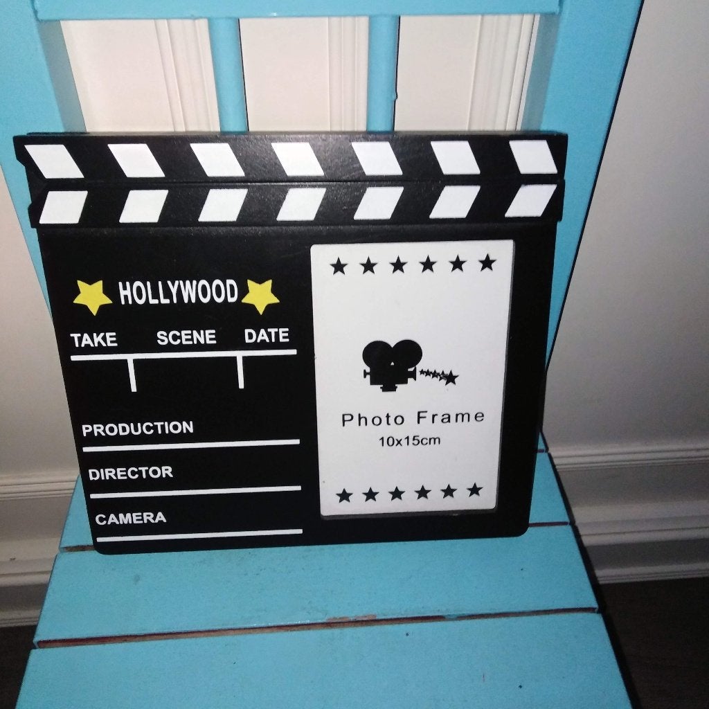 Hollywood filmbordje met Photo frame, Audio, Tv en Foto, Fotografie | Fotolijsten, Ophalen, Gebruikt, Hout, Overige typen