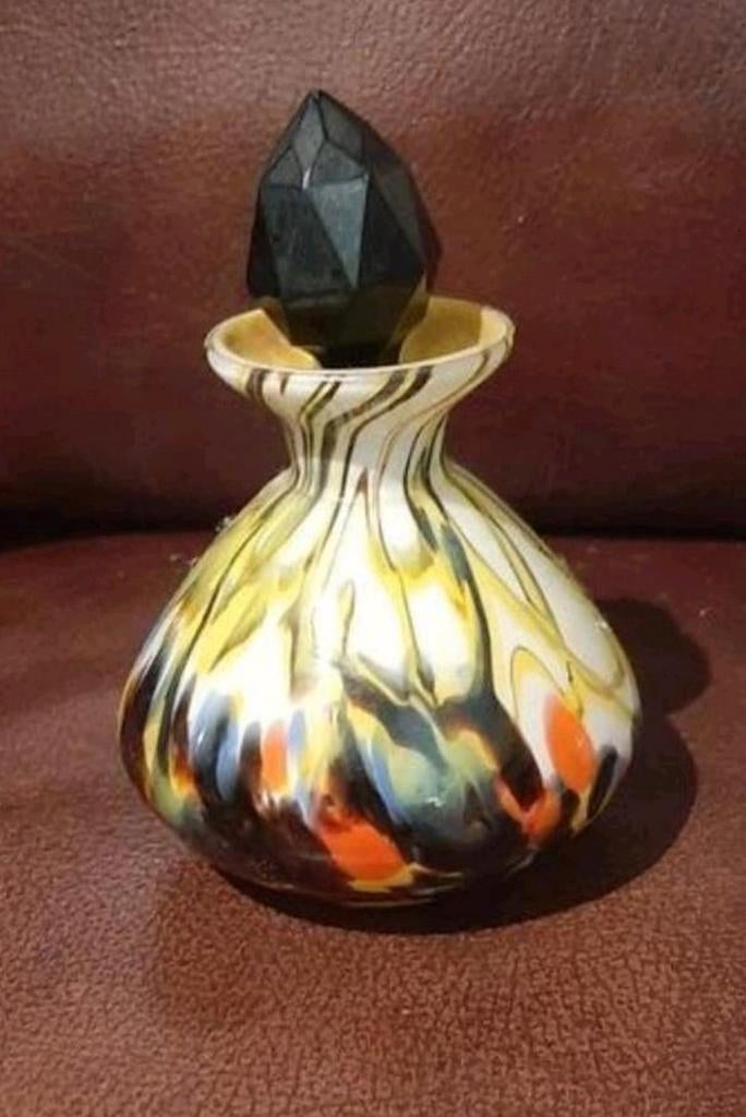 Vintage Parfumflesje met Zwarte Stop, Antiek en Kunst, Kunst | Designobjecten, Ophalen of Verzenden
