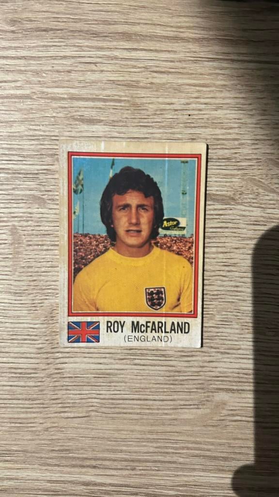 Panini München 74 plaatje Roy McFarland WK 74, Ophalen of Verzenden, Zo goed als nieuw, Sticker