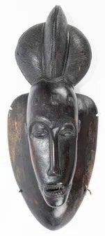 Yaure dansmasker uit Ivoorkust., Houtsnijwerk, Ophalen of Verzenden, Handgemaakt, Hout