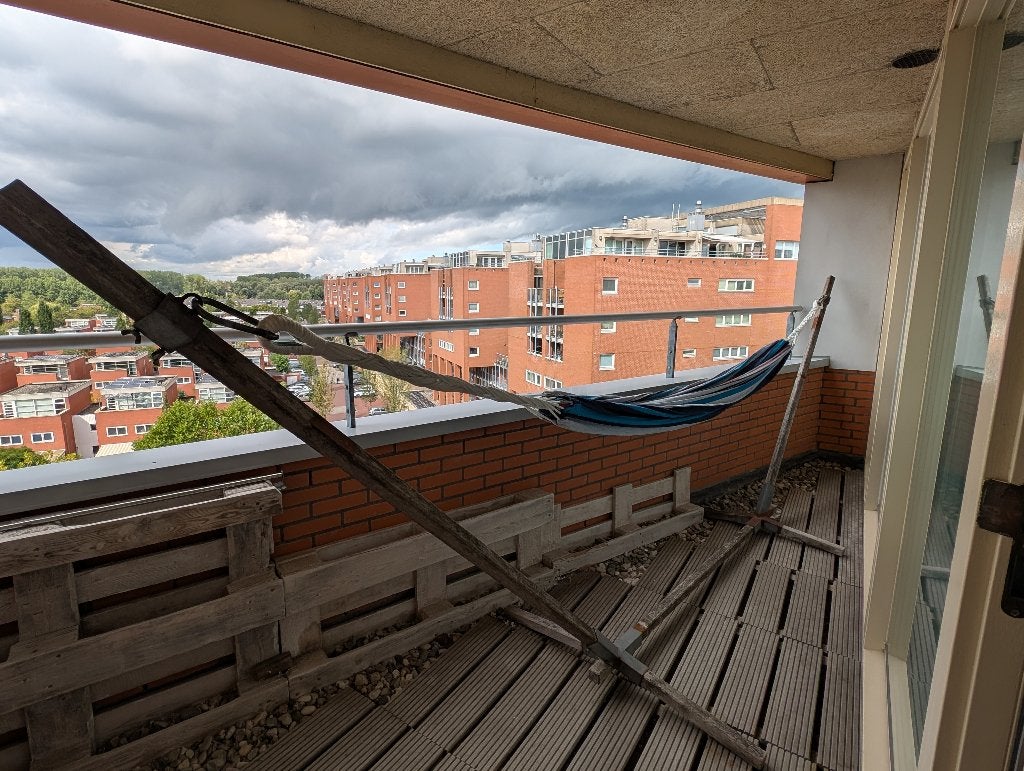 Hangmat royale afmeting met hardhouten frame, Ophalen, Gebruikt, Inklapbaar, Meerpersoons