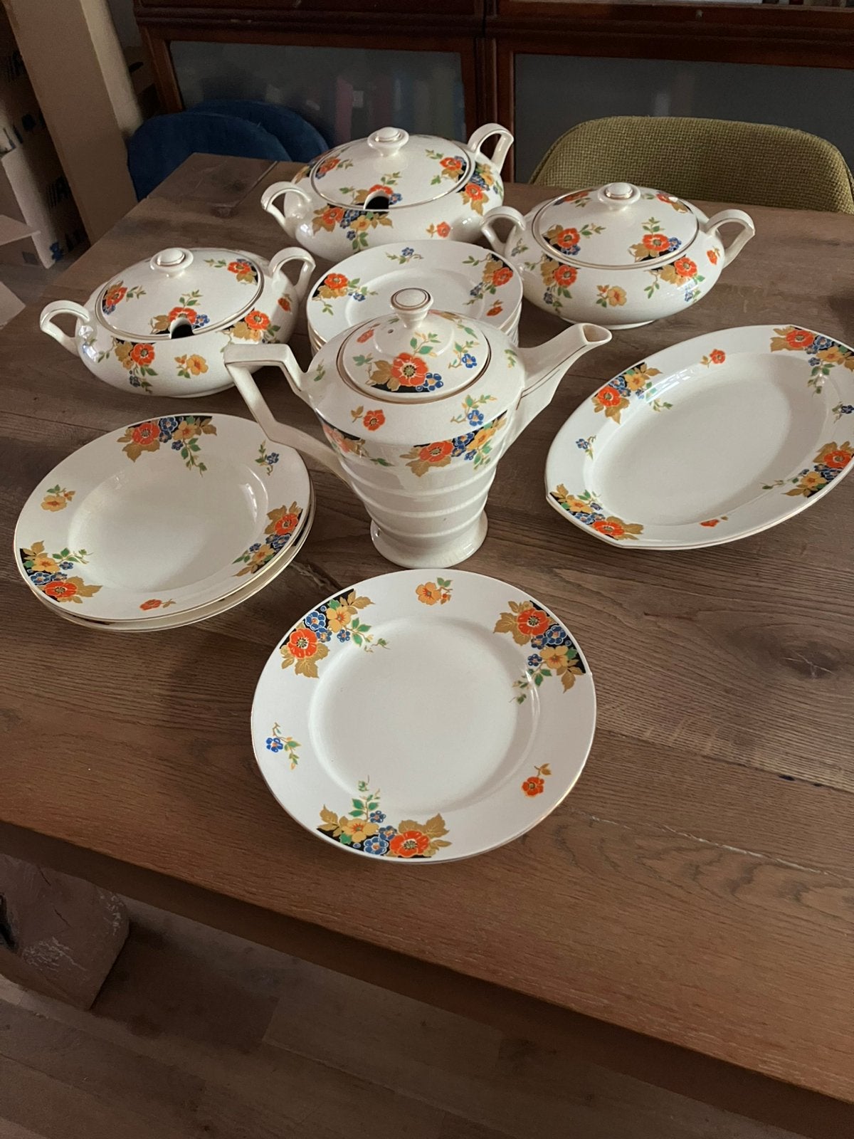 Servies oostind. kers, mosa Maastricht, ook los te koop, Antiek en Kunst, Ophalen of Verzenden