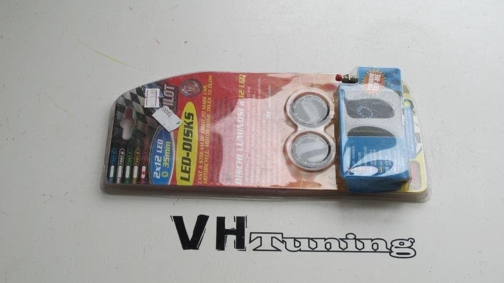 LED disks rood en of wit 2x 35MM 12V, Ophalen of Verzenden