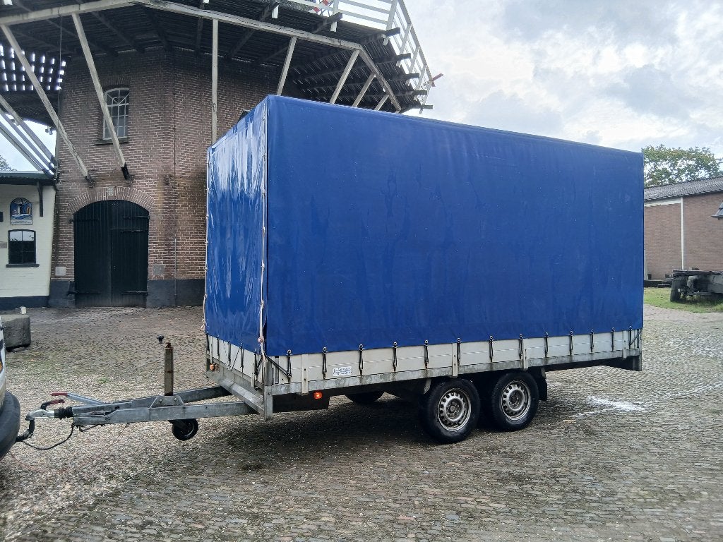 Grote Wesco plateauaanhanger met huif 1,80 x 400 x 200 hoog, Auto diversen, Ophalen, Zo goed als nieuw