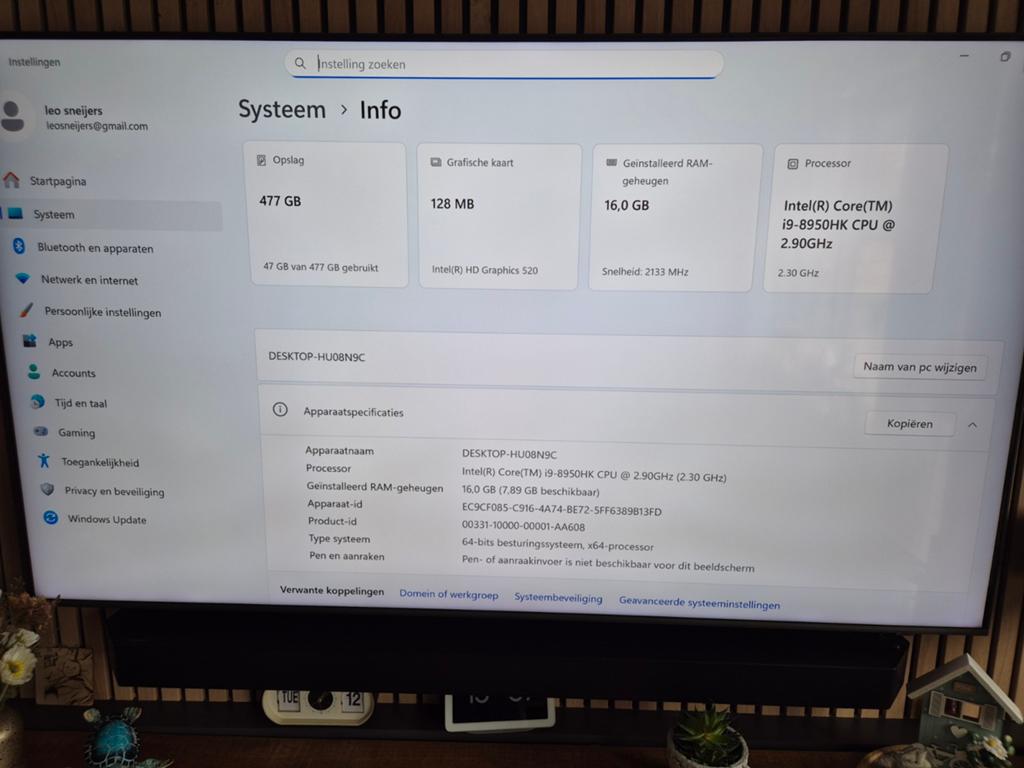 Mini PC Intel i9-8950HK 16GB RAM 500GB SSD Windows 11, Computers en Software, Desktop Pc's, Ophalen, Gebruikt, 2 tot 3 Ghz, Gaming