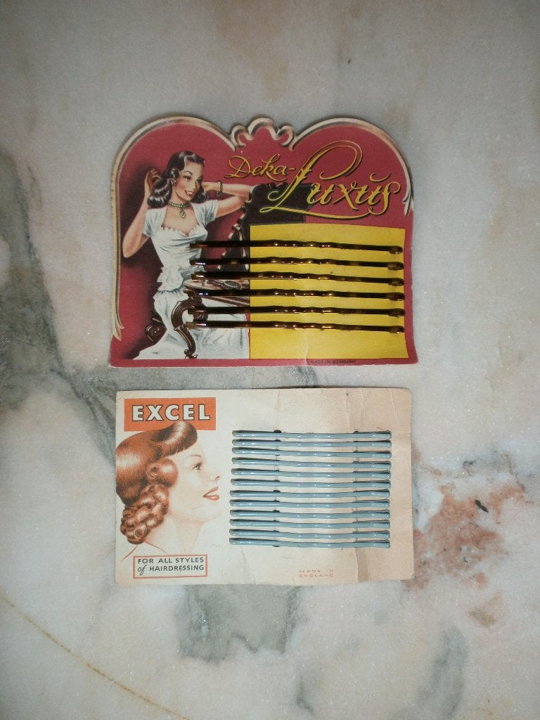 Twee leuke complete vintage kaartjes schuifspeldjes, Sieraden, Tassen en Uiterlijk, Uiterlijk | Haarverzorging, Ophalen of Verzenden