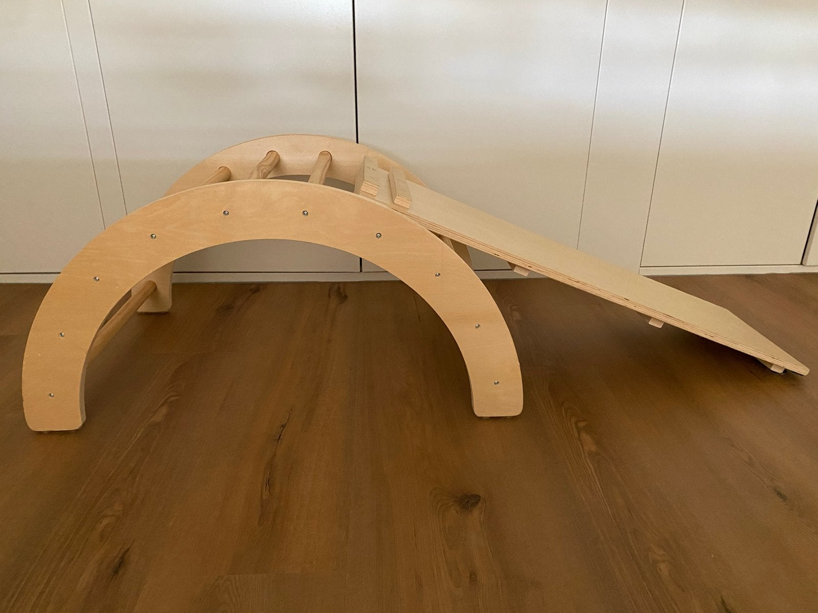 Houten klimrek met glijbaan - Montessori speelgoed, Ophalen, Gebruikt, Glijbaan