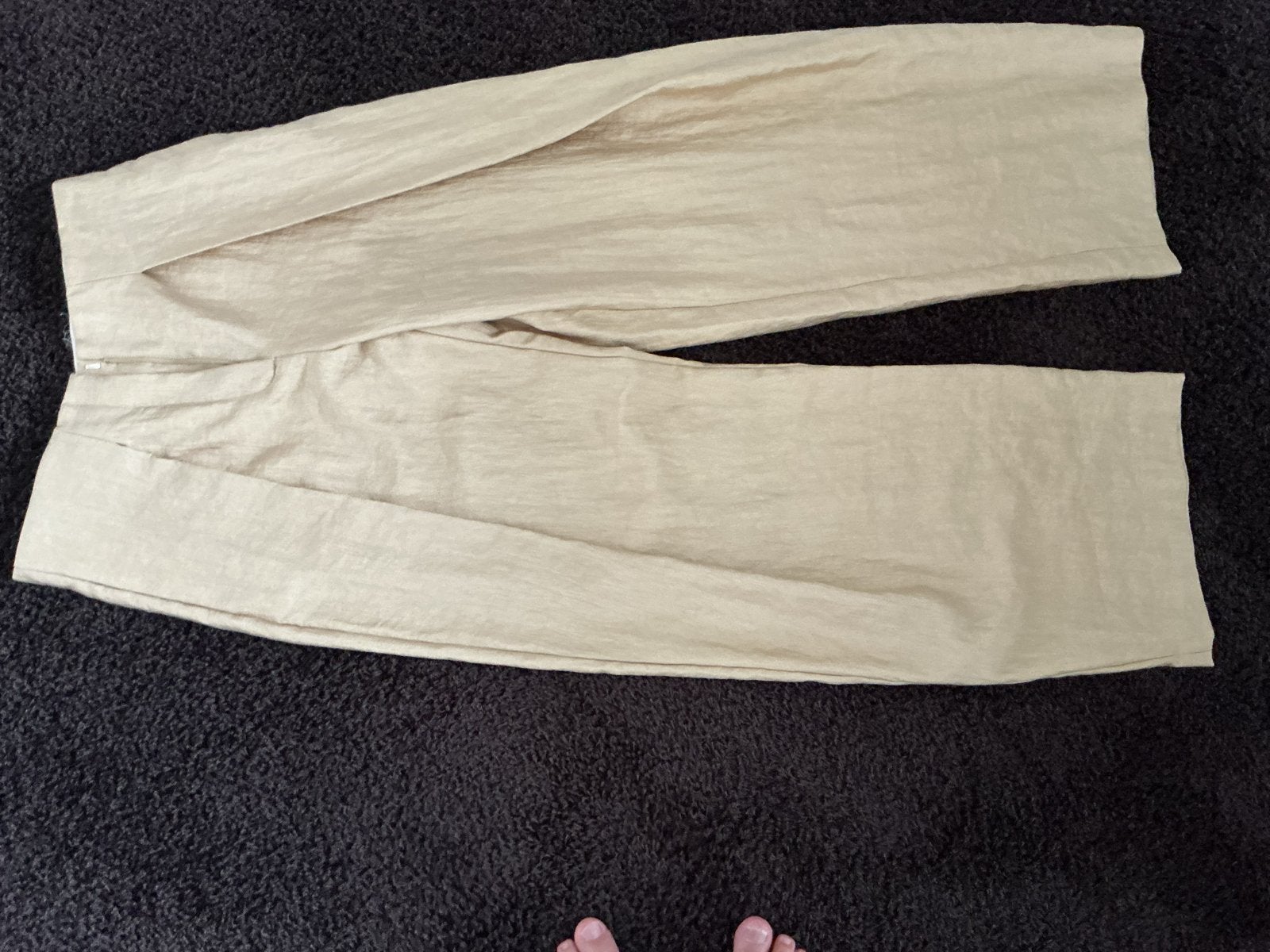 Zara feestelijke wijde broek met plooi, maat M, Kleding | Dames, Maat 38/40 (M), Beige, Ophalen of Verzenden, Zo goed als nieuw