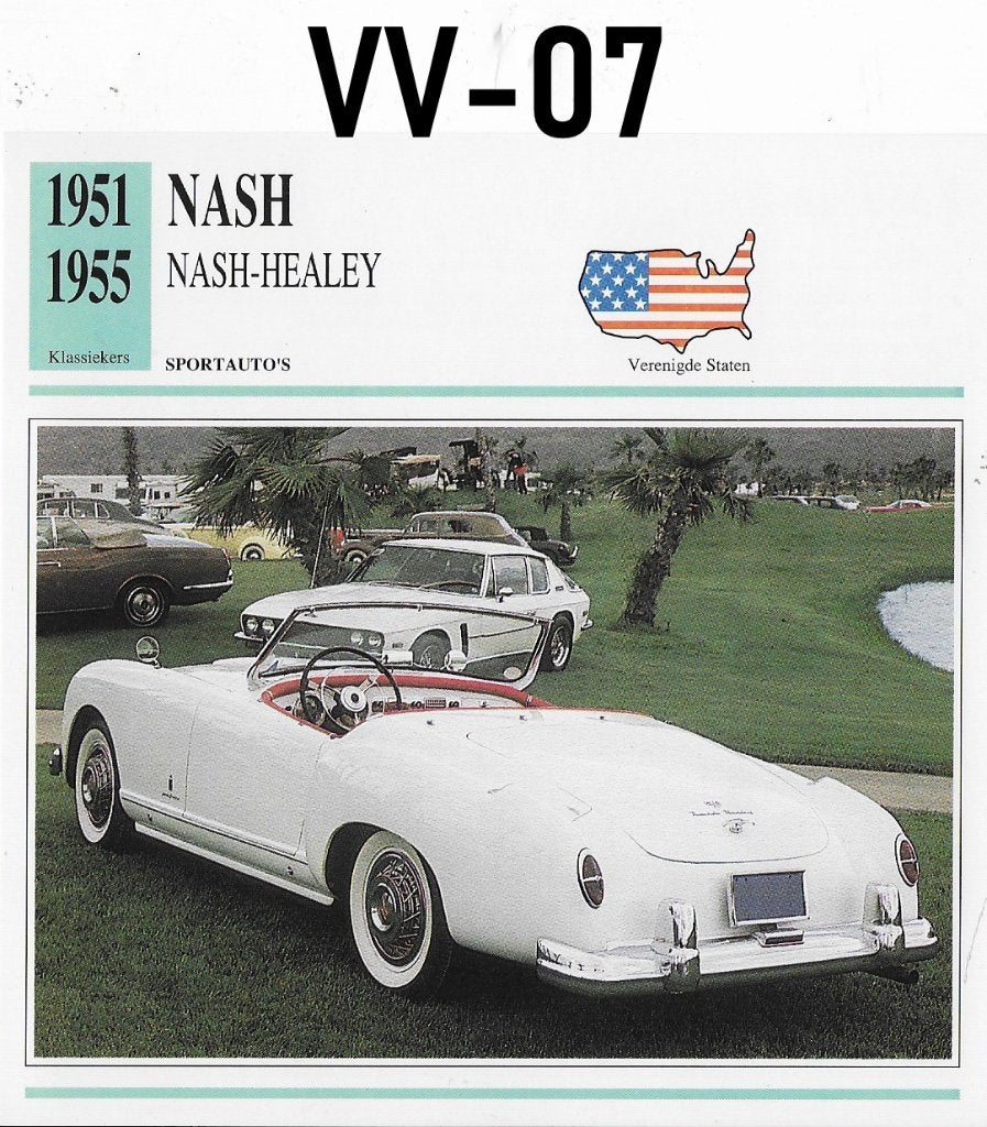 Vv7 autokaart nash nash healy ( 1951 - 1955 ), Ophalen of Verzenden, Auto's