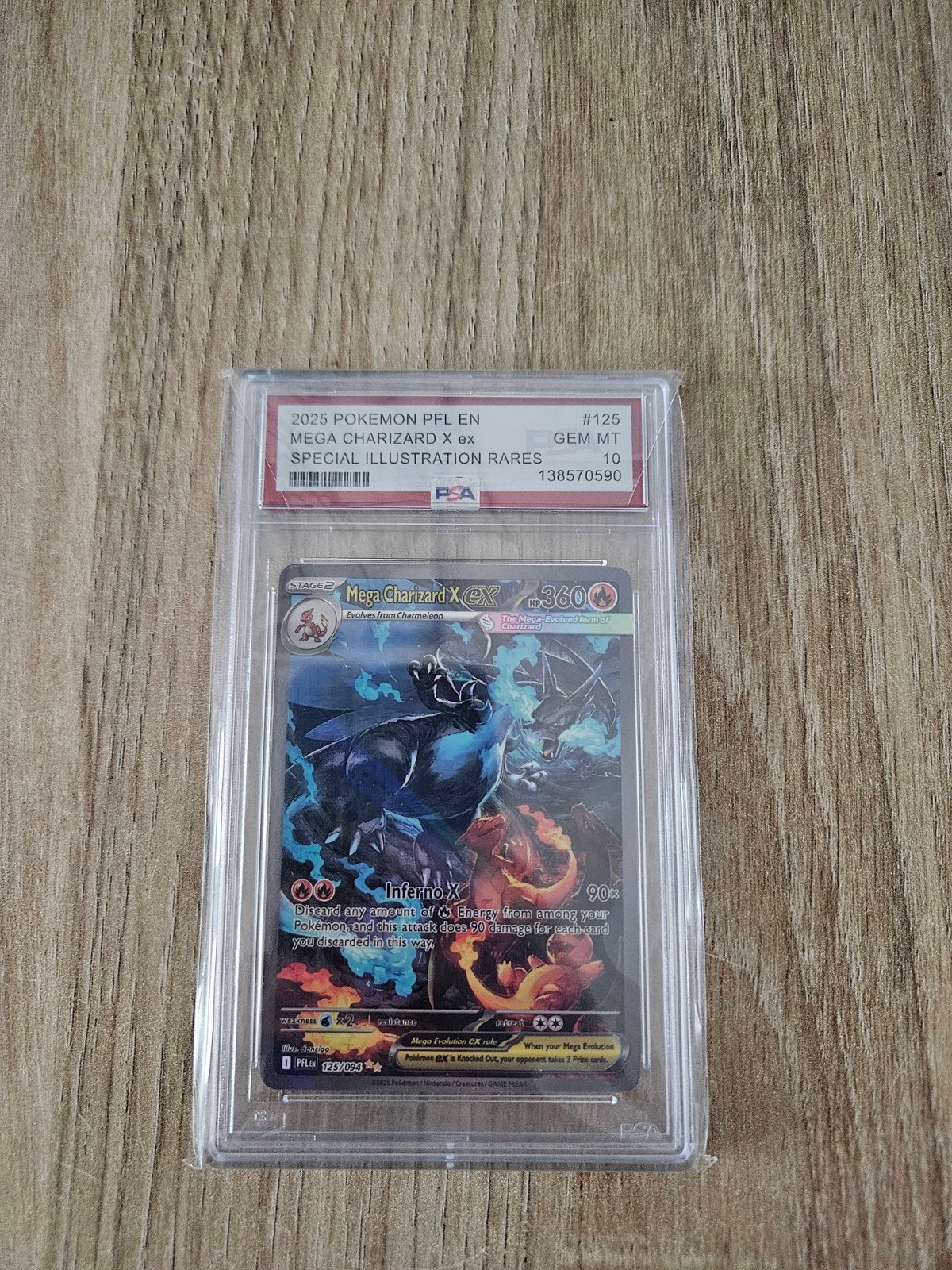 Mega Charizard X EX psa10 proxy!, Ophalen of Verzenden, Nieuw, Losse kaart, Foil