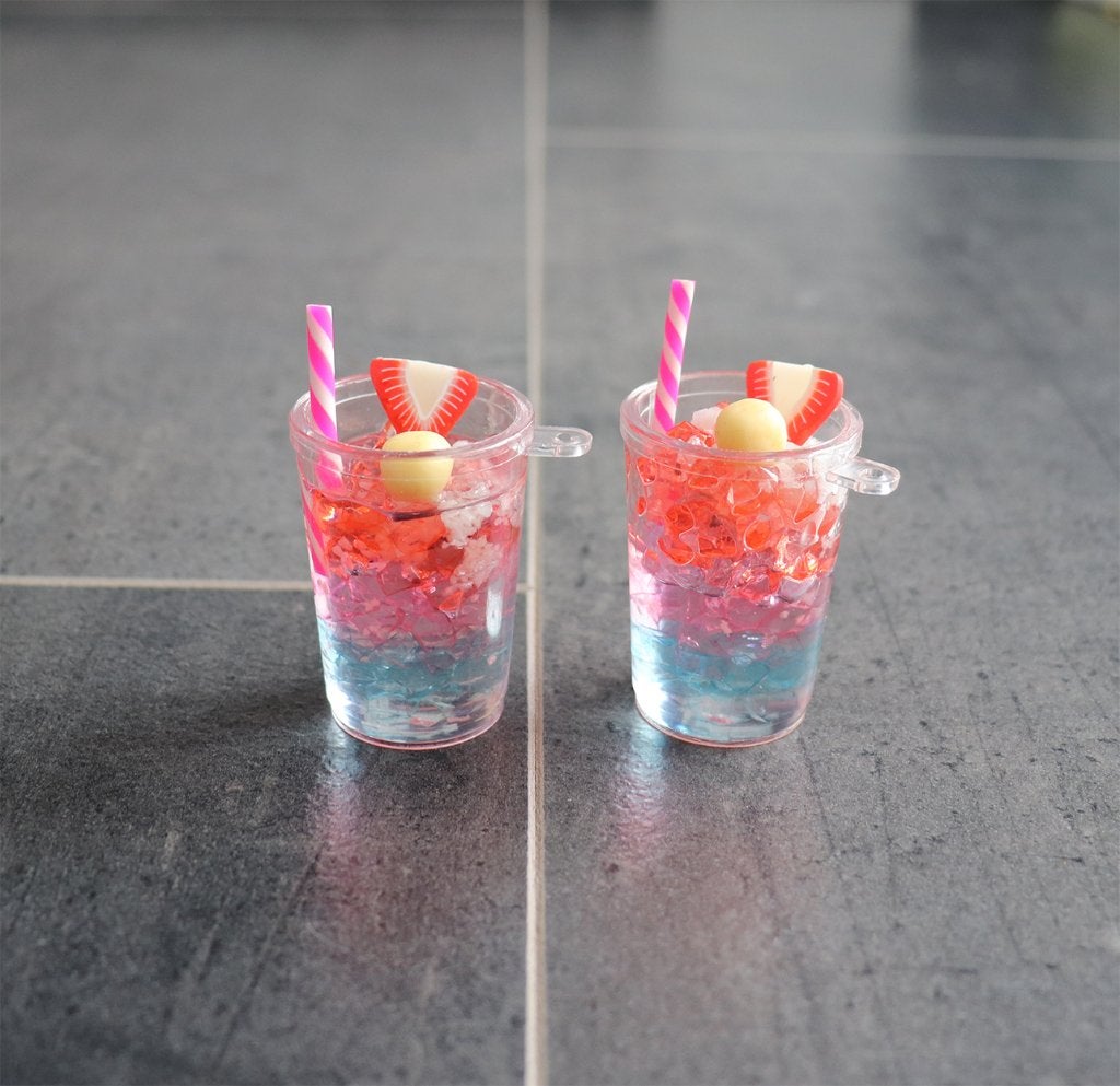 Glaasje sap + fruit in miniatuur nieuw schaal 1:4 - 1 stuk, Ophalen of Verzenden, Nieuw, Decoratie