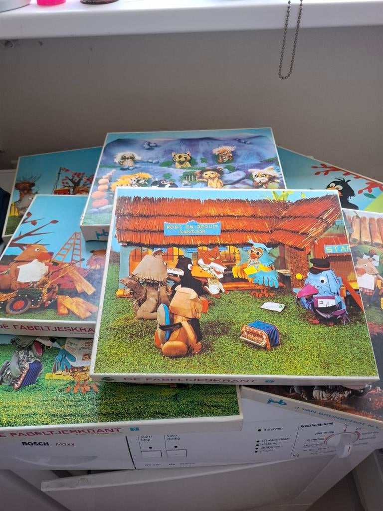 7 puzzels fabeltjeskrant 1968, Ophalen, Minder dan 500 stukjes, Zo goed als nieuw, Legpuzzel