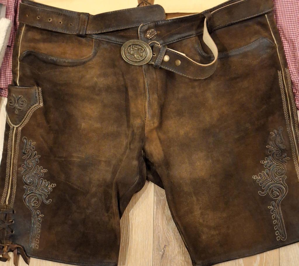 Moser lederhose riem trachten oktoberfeest Tiroler, Ophalen, Gedragen, Maat 56/58 (XL), Moser
