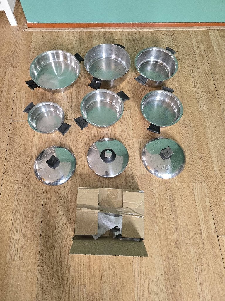 Pannenset, Huis en Inrichting, Keuken | Potten en Pannen, Ophalen, Gebruikt, Pannenset, Rvs