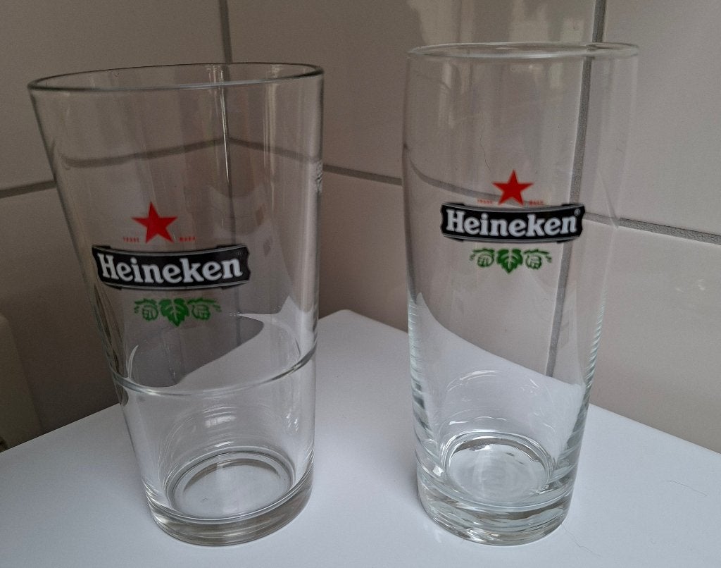 Vintage Heineken glas. 2 stuks., Glas of Glazen, Ophalen of Verzenden, Overige stijlen, Glas