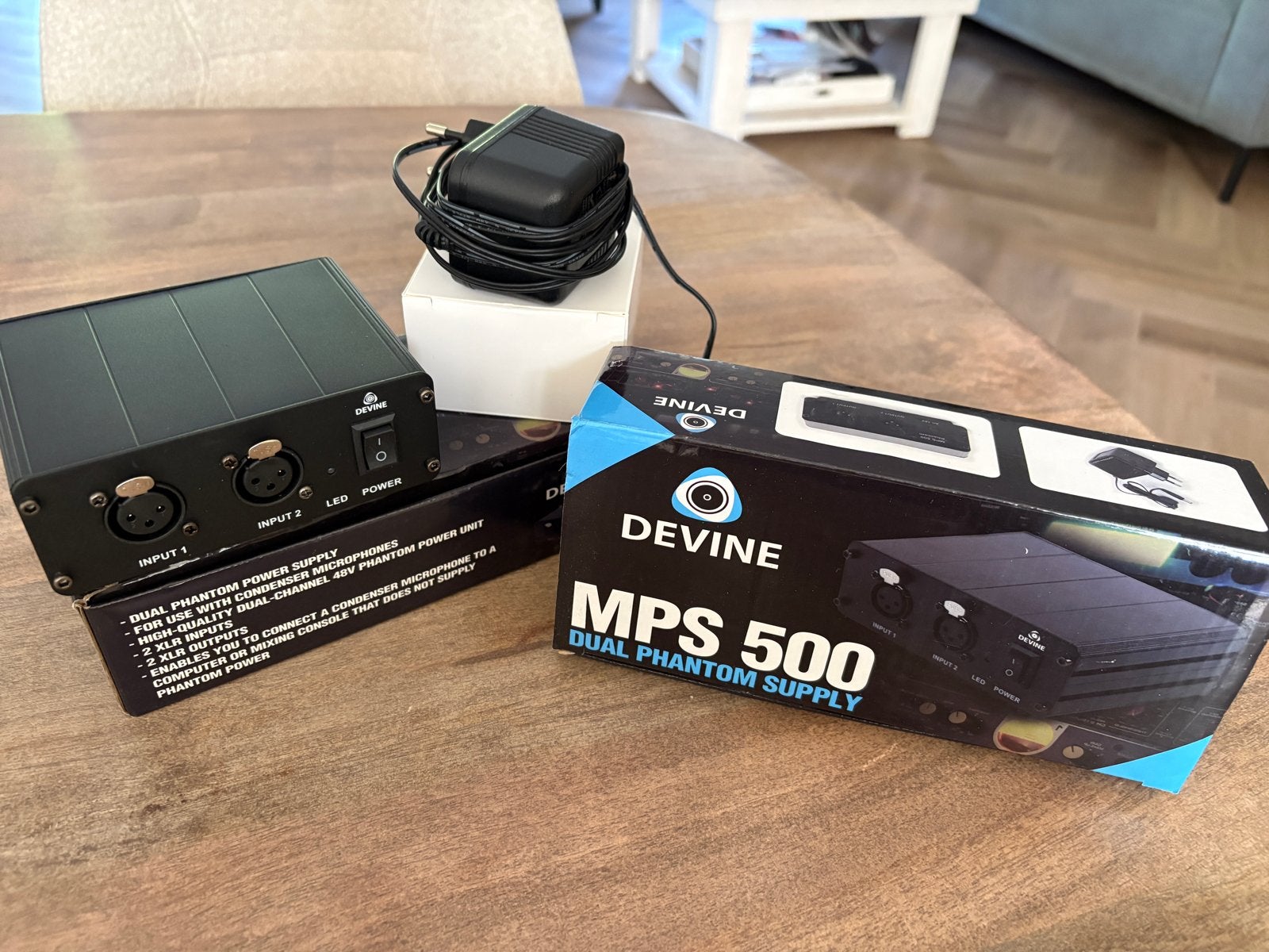 Devine MPS 500 Dual Phantom Power Supply, Ophalen, Zo goed als nieuw, Minder dan 5 kanalen, Microfooningang