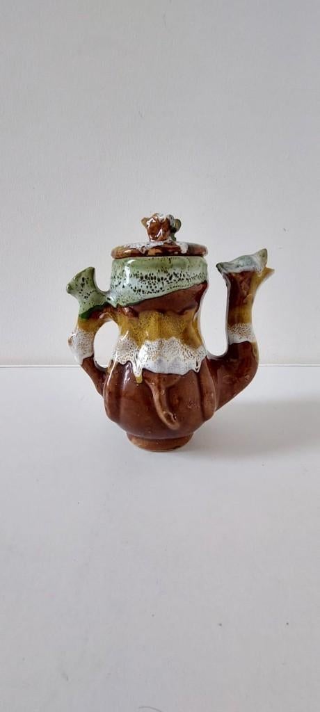 vintage decoratie keramische theepot thee pot duit fat lava, Ophalen of Verzenden