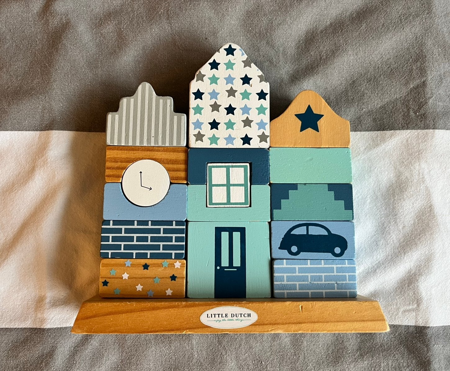 Little Dutch stapel puzzel huizen, Ophalen of Verzenden, 10 tot 50 stukjes, Zo goed als nieuw
