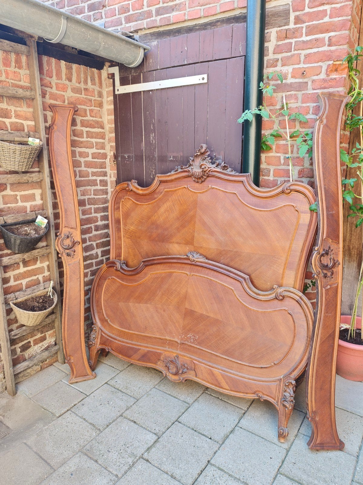 Antiek Frans tweepersoonsbed - Louis XV stijl, Ophalen