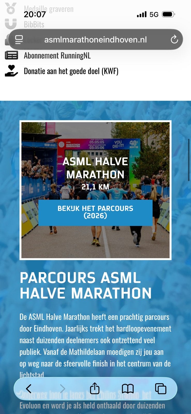 Kaartje halve marathon Eindhoven, Eén persoon