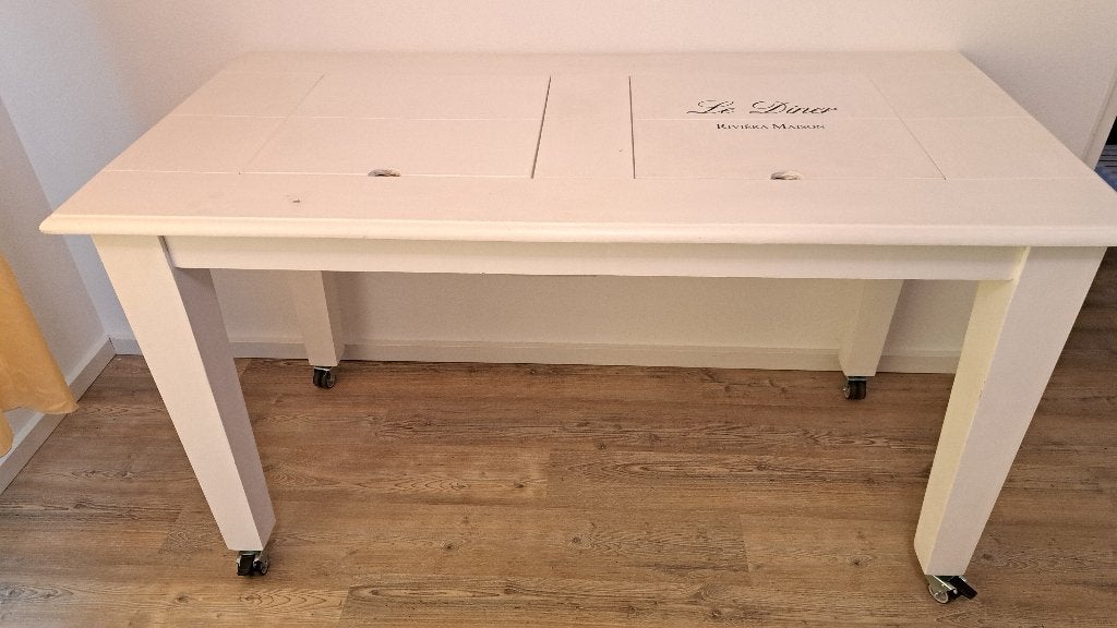 Witte Rivièra Maison eettafel 150x75, Huis en Inrichting, Tafels | Eettafels, Ophalen, Gebruikt, 100 tot 150 cm, Klassiek