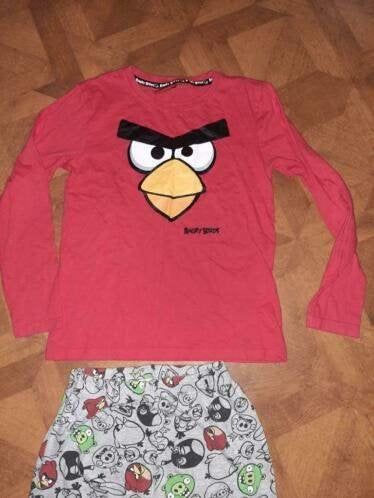 Angry Birds pyjama maat 140/146, Ophalen of Verzenden, Zo goed als nieuw, Jongen of Meisje, Nacht- of Onderkleding
