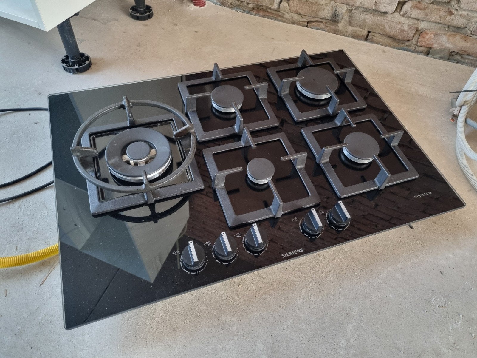 Siemens Studio Line 5-pits gaskookplaat met wokbrander, Ophalen, Zo goed als nieuw, Inbouw, Gas