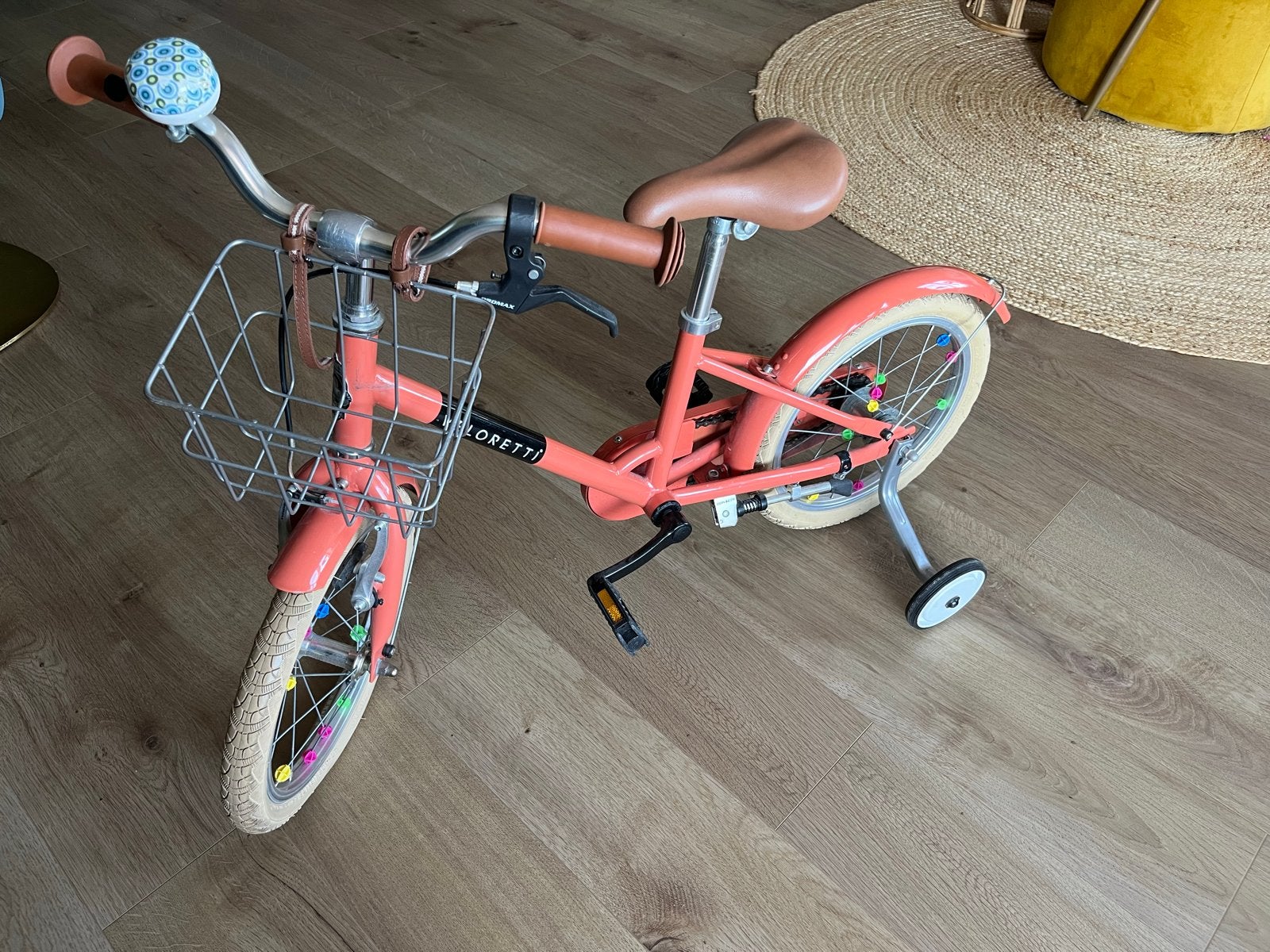Veloretti kinderfiets 16 inch met afneembare  zijwieltjes, Ophalen, Terugtraprem, Zijwieltjes, 16 tot 20 inch
