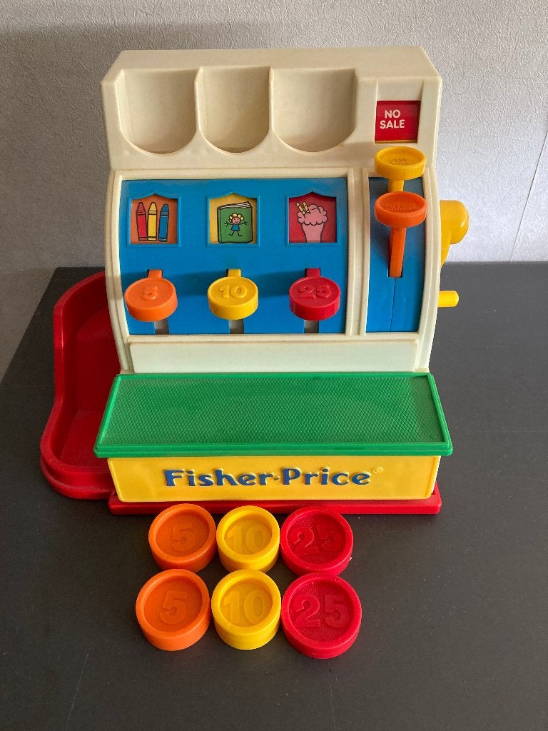 Fisher Price kassa , compleet met 6 originele munten ., Kinderen en Baby's, Ophalen of Verzenden, Zo goed als nieuw, Overige typen