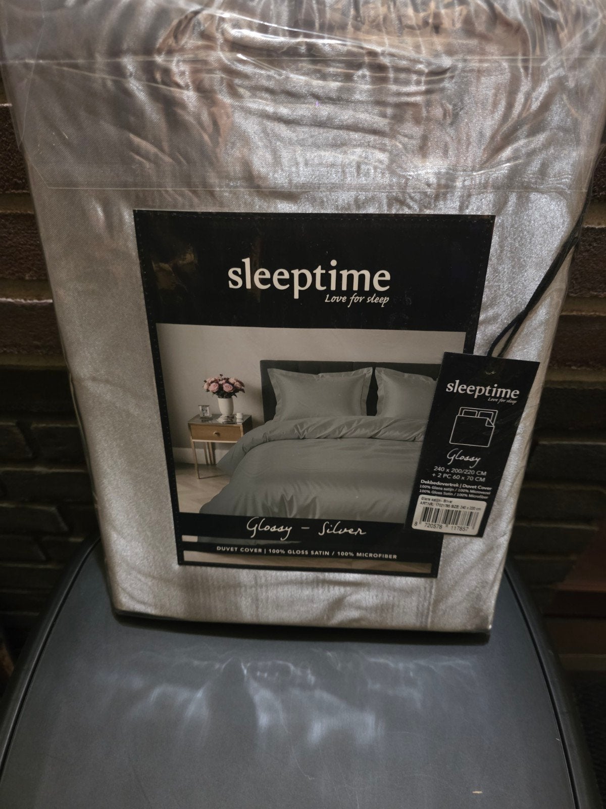 Sleeptime Satijnen Dekbedovertrek 240x200/220 - Nieuw, Bruin, Lits-jumeaux, Dekbedovertrek, Nieuw