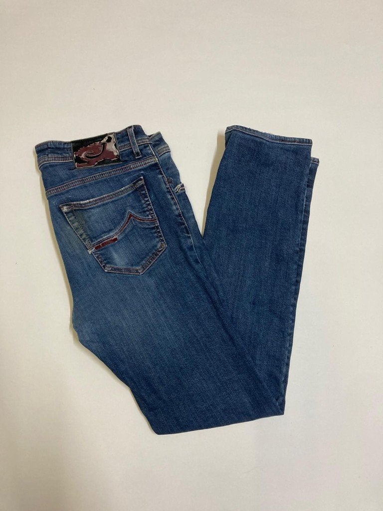 Jacob Cöhen Style J688.C (BARD) jeans - 33 - Blue- Red patch, Blauw, Ophalen of Verzenden, Zo goed als nieuw, Jacob Cohen