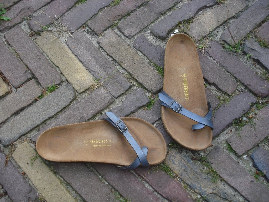 BIRKENSTOCK PIAZZA ZILVER 40 NU GRATIS VERZENDING PER POST, Overige kleuren, Verzenden, Zo goed als nieuw, Slippers