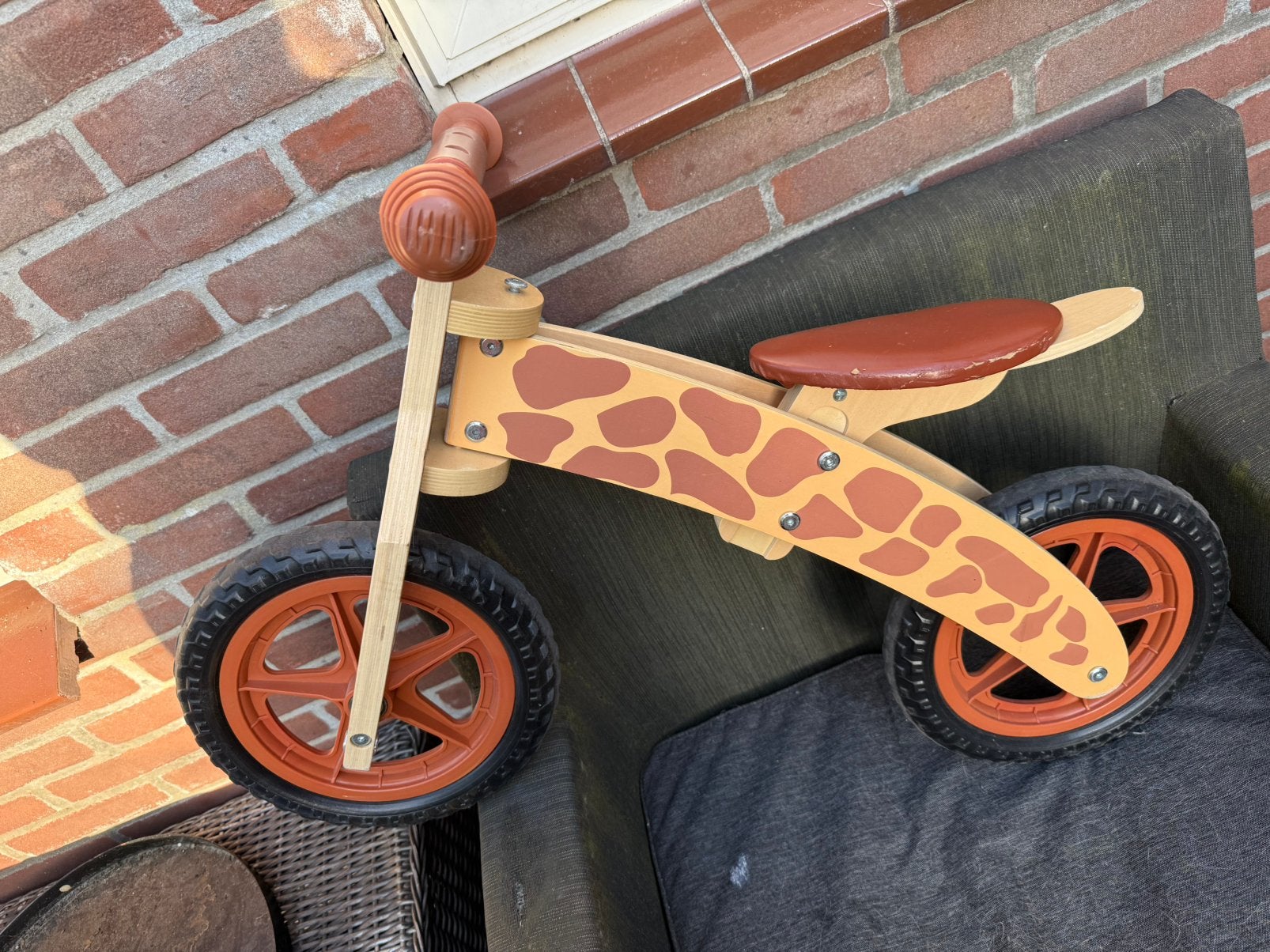 Loopfiets hout giraf, Ophalen of Verzenden, Zo goed als nieuw, Loopfiets