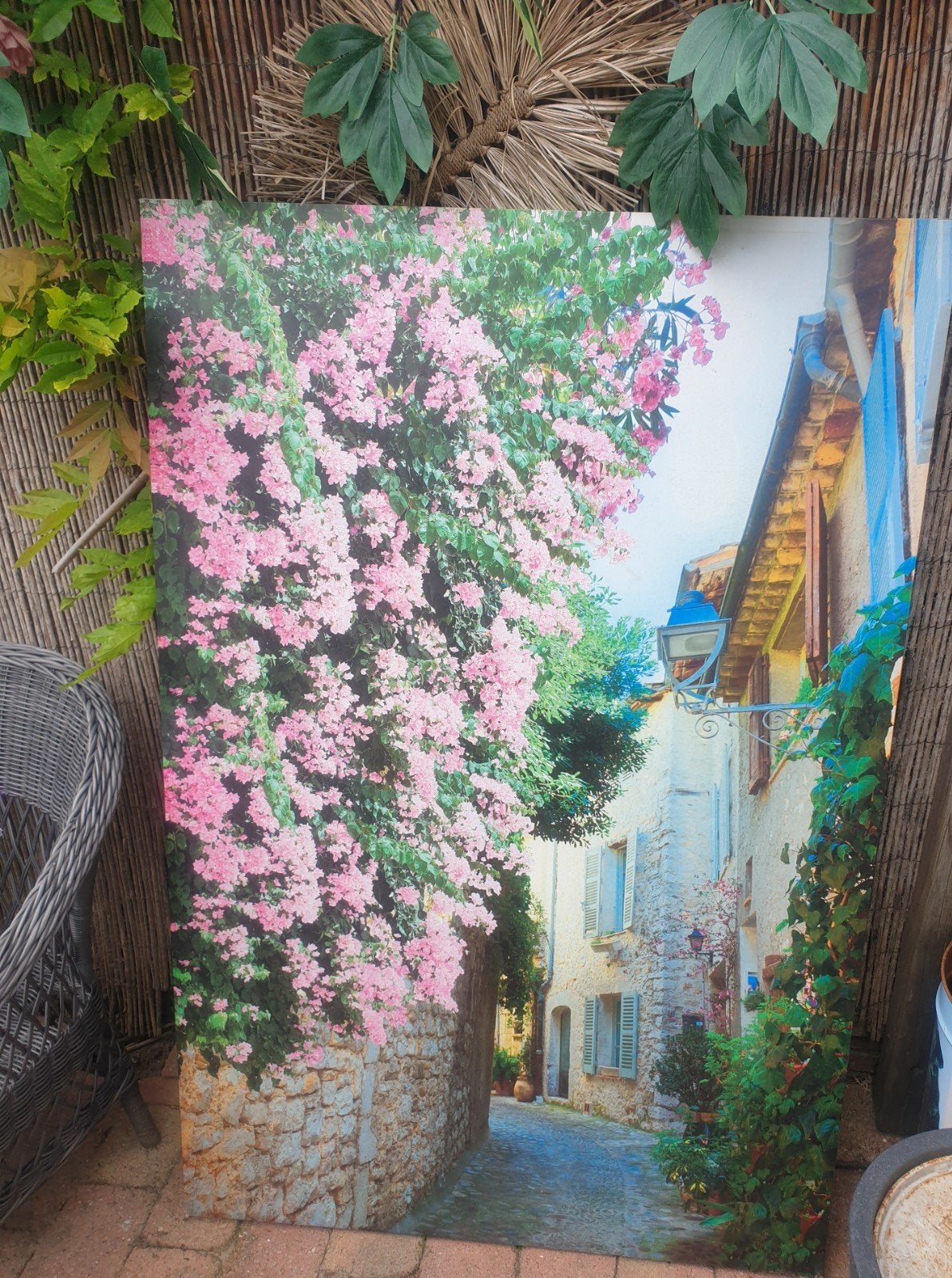 Tuinposter op canvasdoek, Ophalen