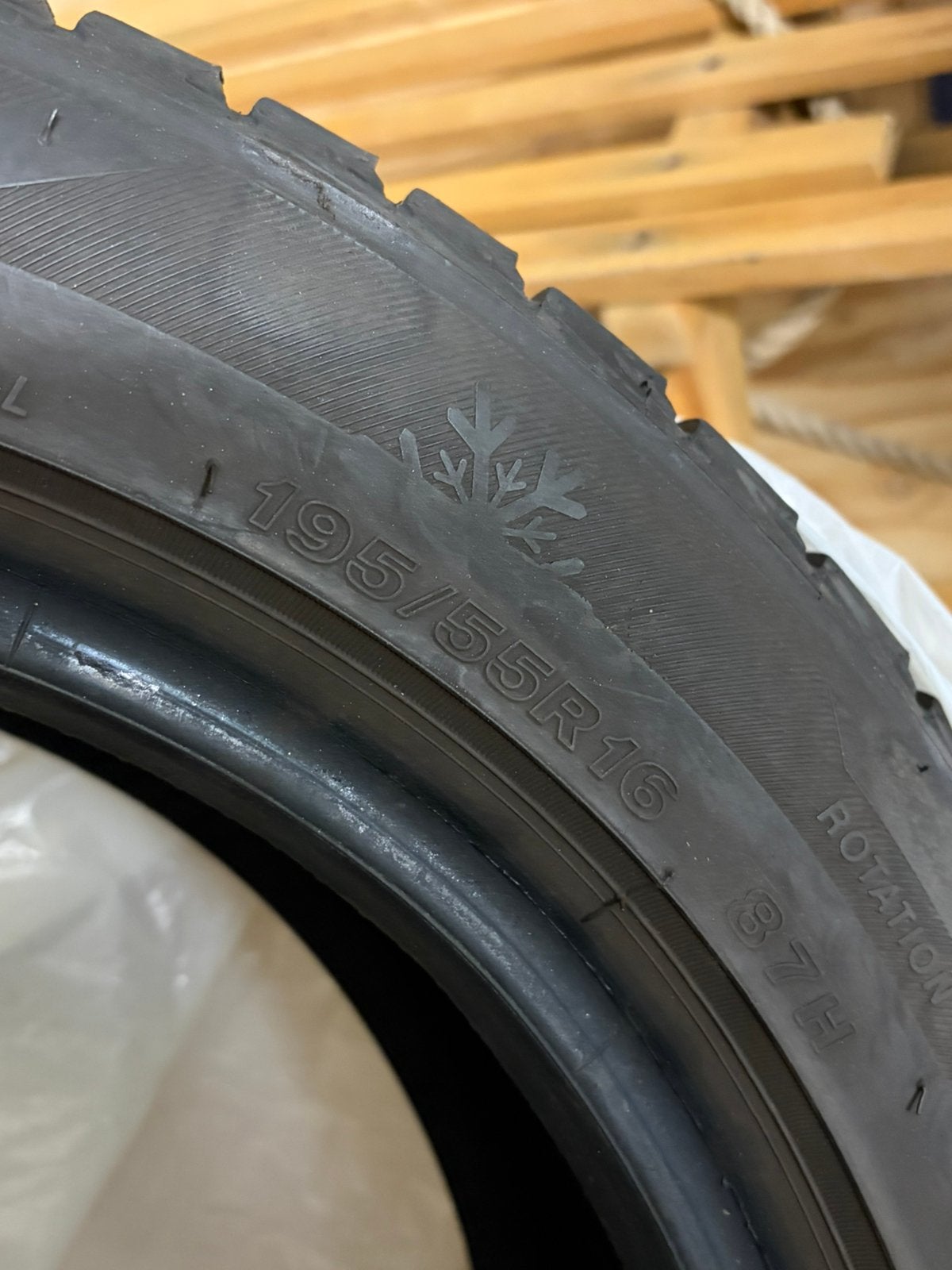 Winterbanden set 195/55 R16, Auto-onderdelen, Ophalen, Gebruikt, 16 inch, Winterbanden
