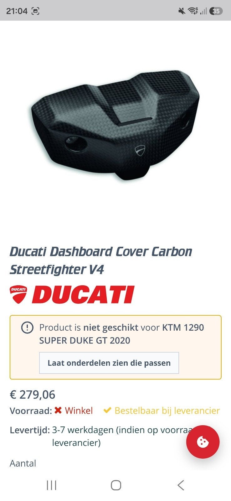 Ducati streetfighter dashboard cover, Motoren, Onderdelen | Ducati, Ophalen of Verzenden, Gebruikt