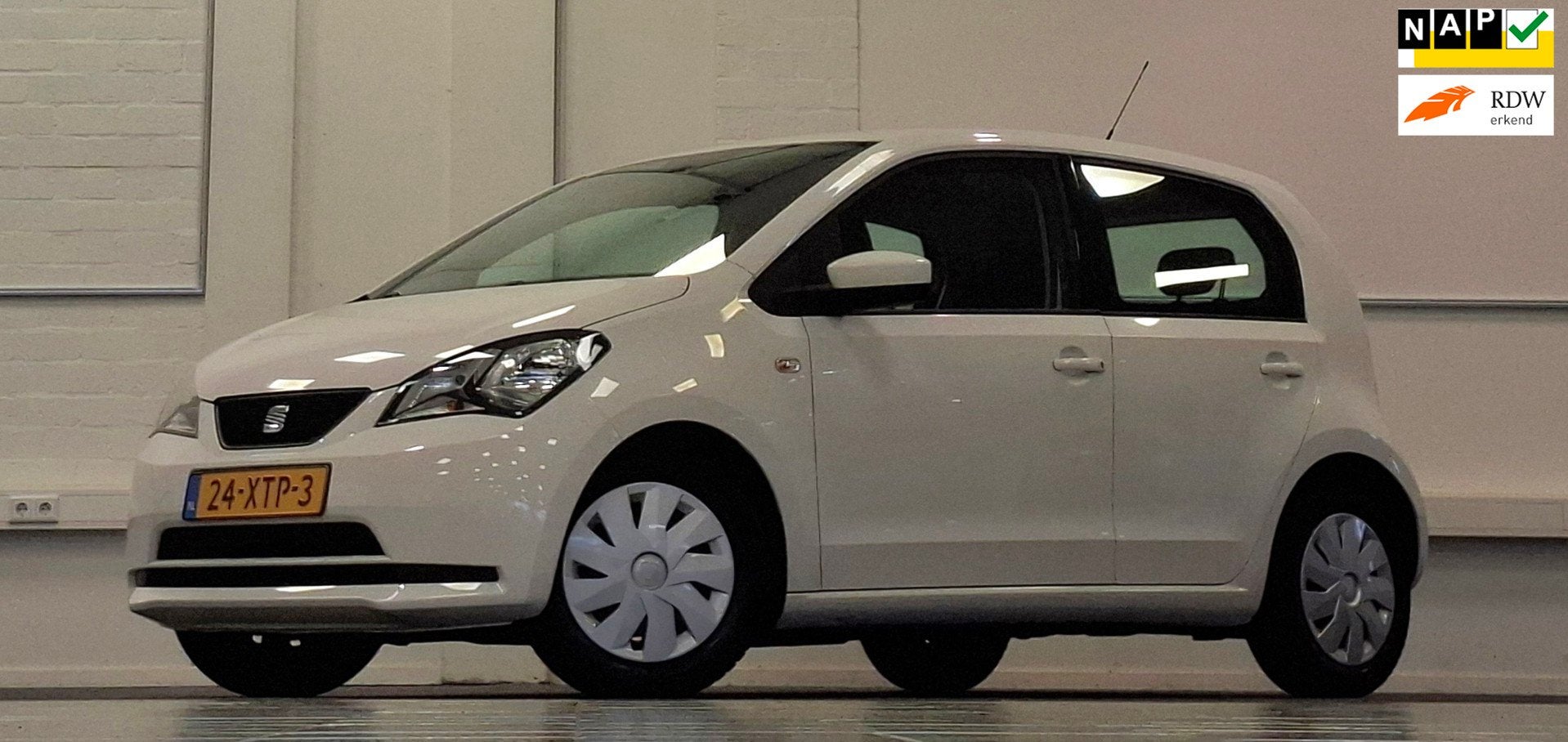 Seat Mii 1.0i Reference 3e Eigenaar Airco 5d Dealer Onderhou, Voorwielaandrijving, Stof, Gebruikt, Zwart