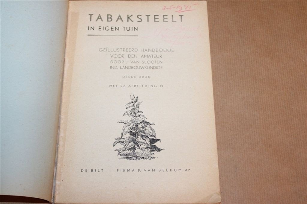 Tabaksteelt in Eigen Tuin — Vintage Handboekje ca 1946, Verzenden, Gelezen, Tuinieren en Tuinplanten