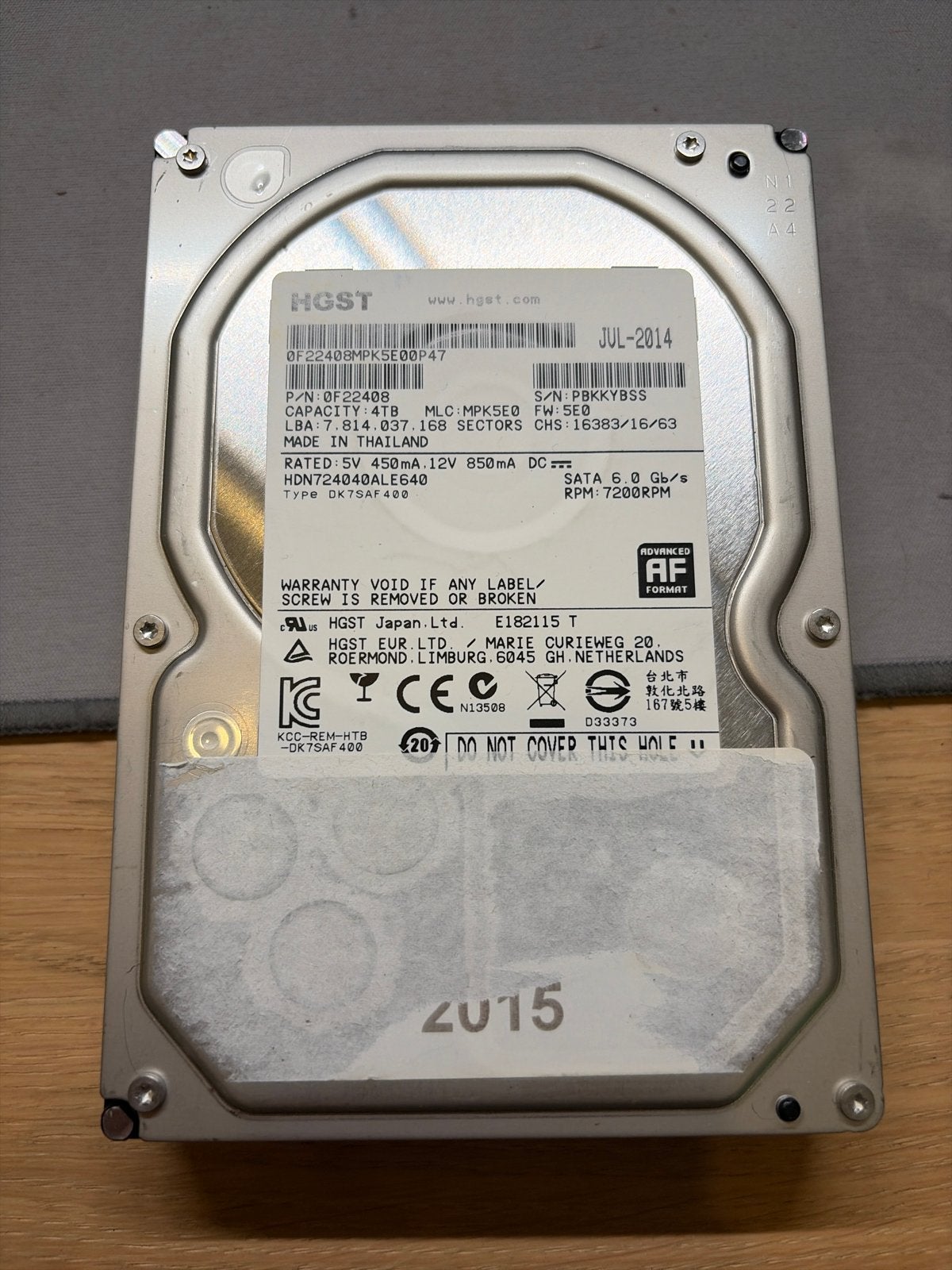 HGST 4TB HDD 7200RPM SATA 6.0 Gb/s - 4 stuks, Intern, Gebruikt, Verzenden, Desktop