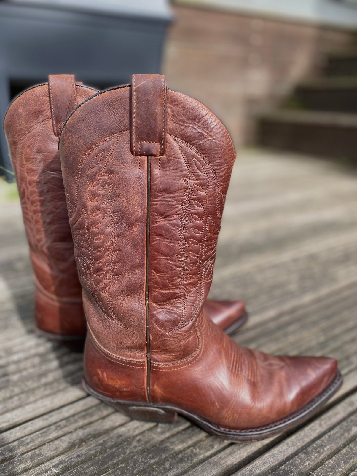 Handgemaakte leren Sendra cowboylaarzen, Hoge laarzen, Bruin, Ophalen of Verzenden, Zo goed als nieuw