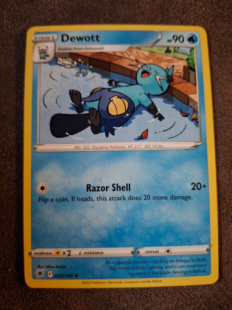 Pokémon Kaart: Dewott 042/189, Ophalen of Verzenden, Zo goed als nieuw, Losse kaart