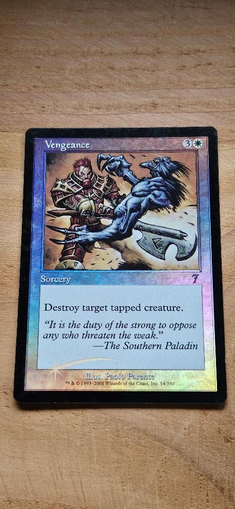 Vengeance (foil), Hobby en Vrije tijd, Verzamelkaartspellen | Magic the Gathering, Ophalen of Verzenden, Zo goed als nieuw, Foil